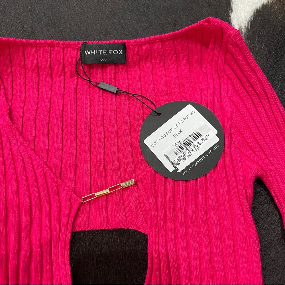 White fox top NWT